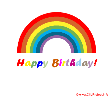 Regenbogen Clipart Image. Elektronische Geburtstagskarten gratis