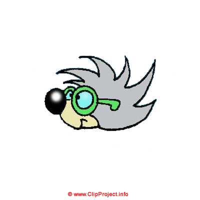 Igel mit Brille Clipart Bild kostenlos