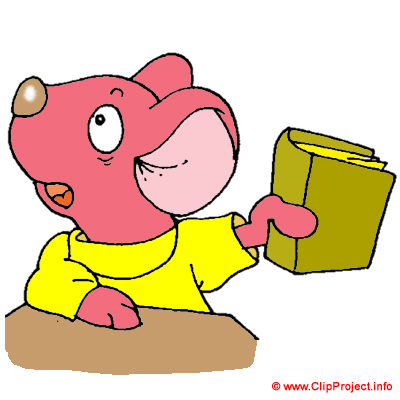 Maus mit Buch Clipart Bild kostenlos