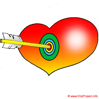 Pfeil im Herz Clipart Hochzeit und Valentinstag