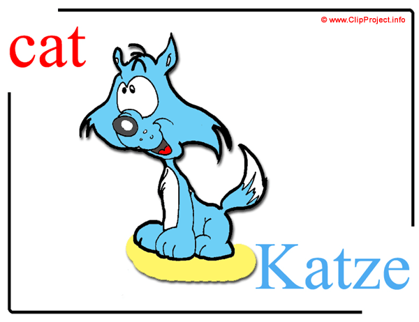 cat - Katze, Kater / Printable Pictorial English - German Dictionary for Children / Englisch - Deutsch Bildwörterbuch für Kinder
