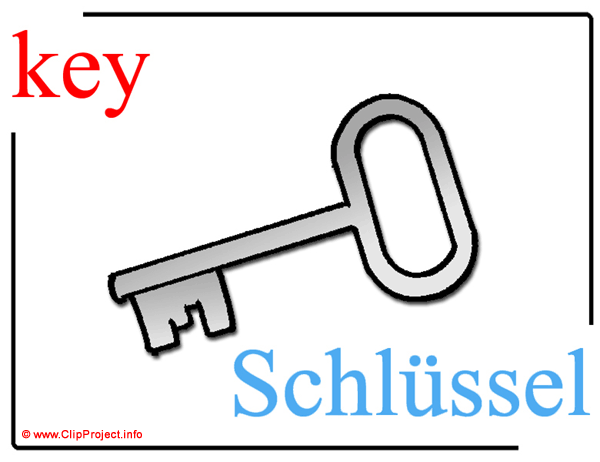 key - Schlüssel / Printable Pictorial English - German Dictionary for Children / Englisch - Deutsch Bildwörterbuch für Kinder
