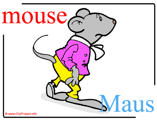 mouse - Maus / Printable Pictorial English - German Dictionary for Children / Englisch - Deutsch Bildwörterbuch für Kinder