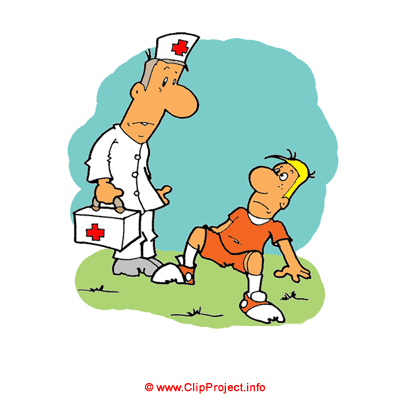 Arzt auf dem Fußballfeld Clipart