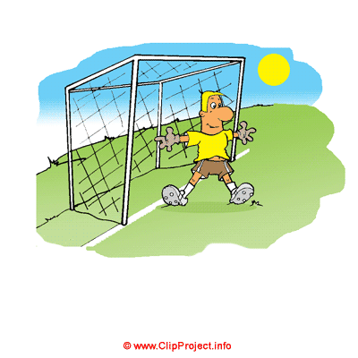 Torwart im Tor Fußball Clipart