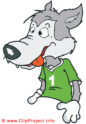 Fussball Maskottchen Wolf Clipart-Bild