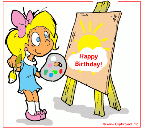 Geburtstagskarte kostenlos. Mädchen Clipart Geburtstag