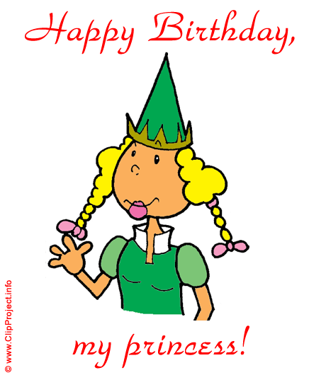 Prinzessin Clipart. Glükwunschkarte zum Geburtstag