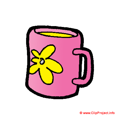 Tasse mit Blume / Clipart kostenlos Gif
