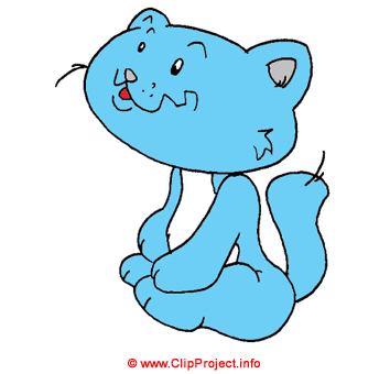 Big blue cat / Kater, blau / Clipart Gif
