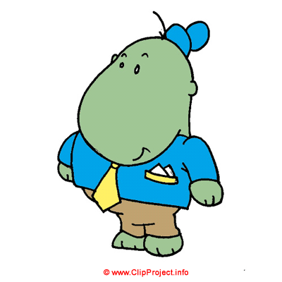 Cartoon Nilpferd Clipart Bild kostenlos