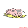 Schwein im Stall Clipart-Bild kostenlos