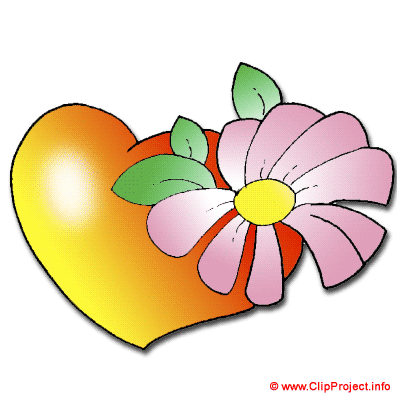 Herz und Blume Clipart zum Valentinstag