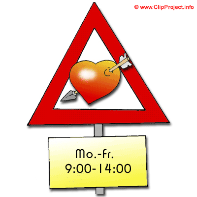 Verkehrzeichen Clipart zum Valentinstag