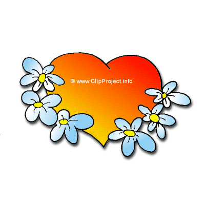 Herz und Blumenkranz Clipart