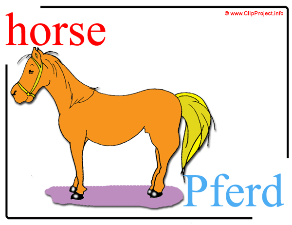 horse - Pferd / Printable Pictorial English - German Dictionary for Children / Englisch - Deutsch Bildwörterbuch für Kinder