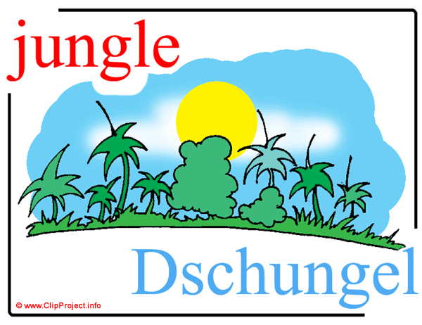 jungle - Dschungel / Printable Pictorial English - German Dictionary for Children / Englisch - Deutsch Bildwörterbuch für Kinder