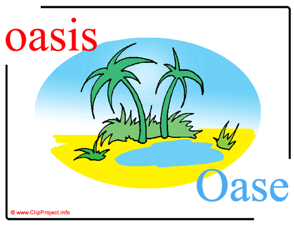 oasis - Oase / Printable Pictorial English - German Dictionary for Children / Englisch - Deutsch Bildwörterbuch für Kinder