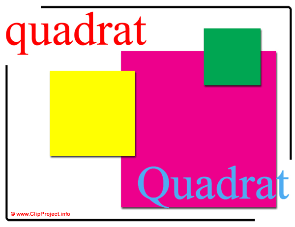 quadrat - Quadrat / Printable Pictorial English - German Dictionary for Children / Englisch - Deutsch Bildwörterbuch für Kinder