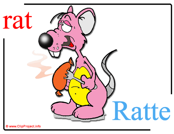 rat - Ratte / Printable Pictorial English - German Dictionary for Children / Englisch - Deutsch Bildwörterbuch für Kinder