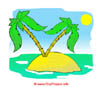 Urlaub Clipart Insel mit Palmen